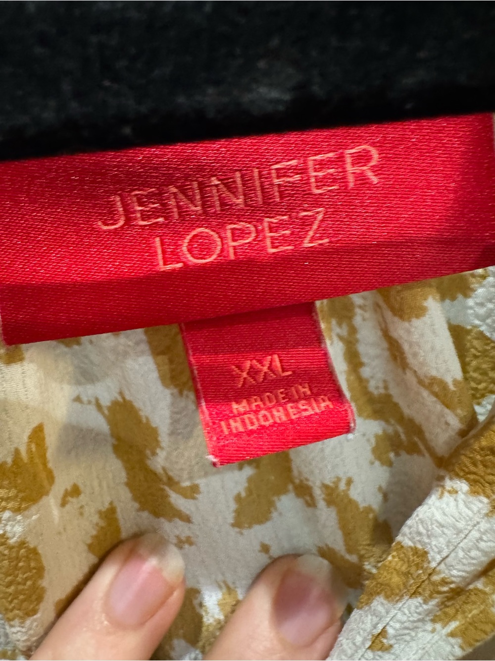 Jennifer Lopez White and Mustard Yellow Cold-Shoulder Blouse - Picture 4 of 4
